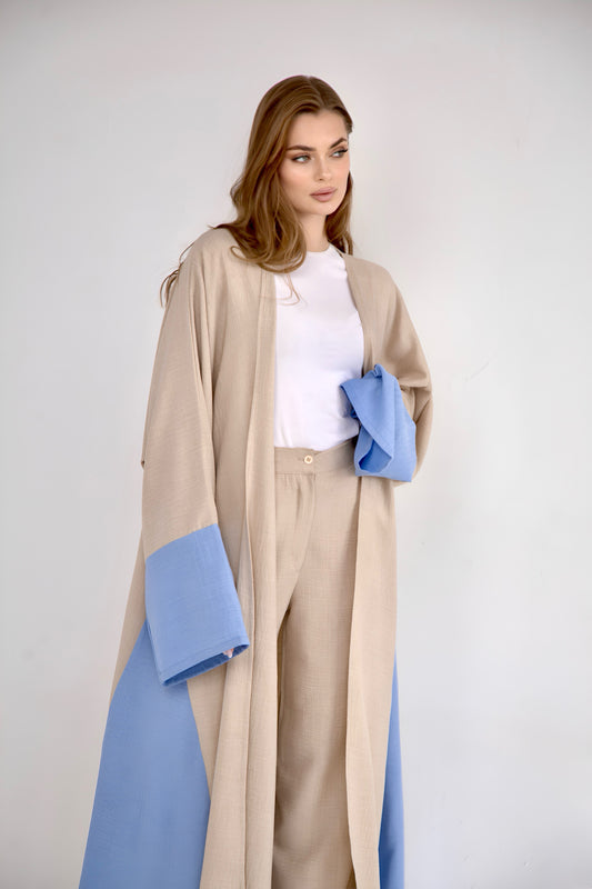 Classic Kimono - Beige/Blue