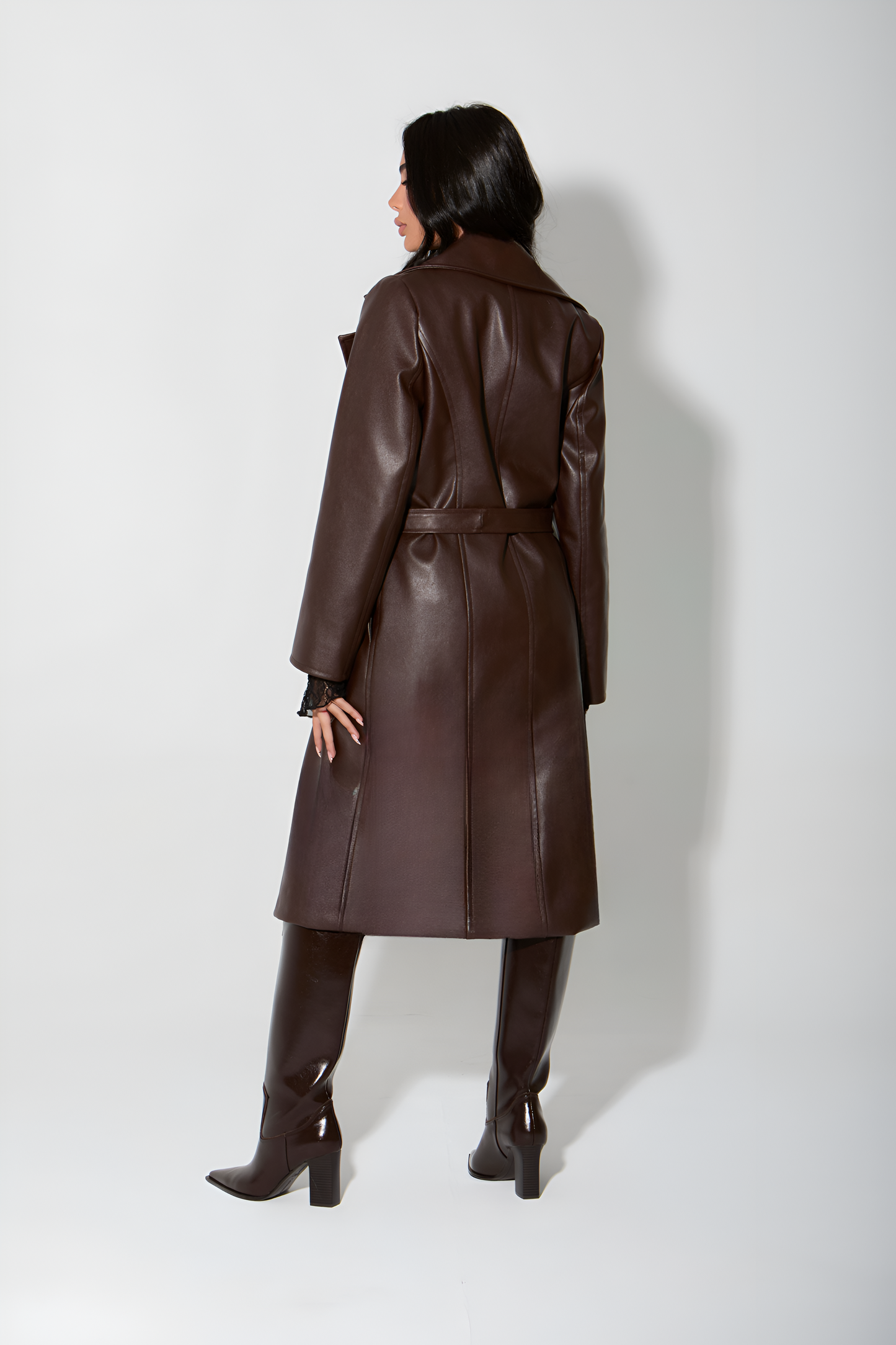 Legacy Leather Coat - Brown