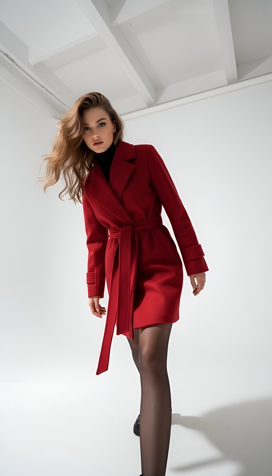 Classic Couture Coat - Red