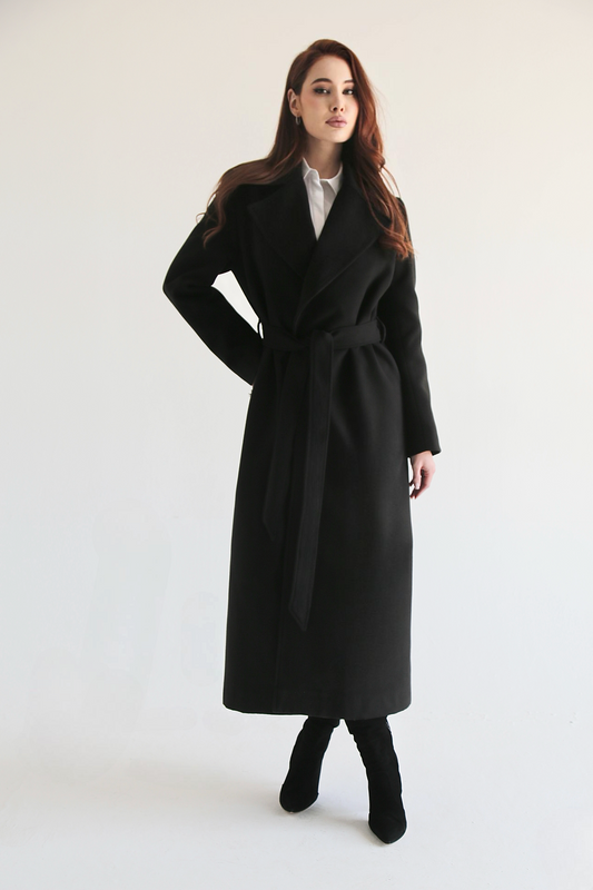 Maxi Couture Coat - Black