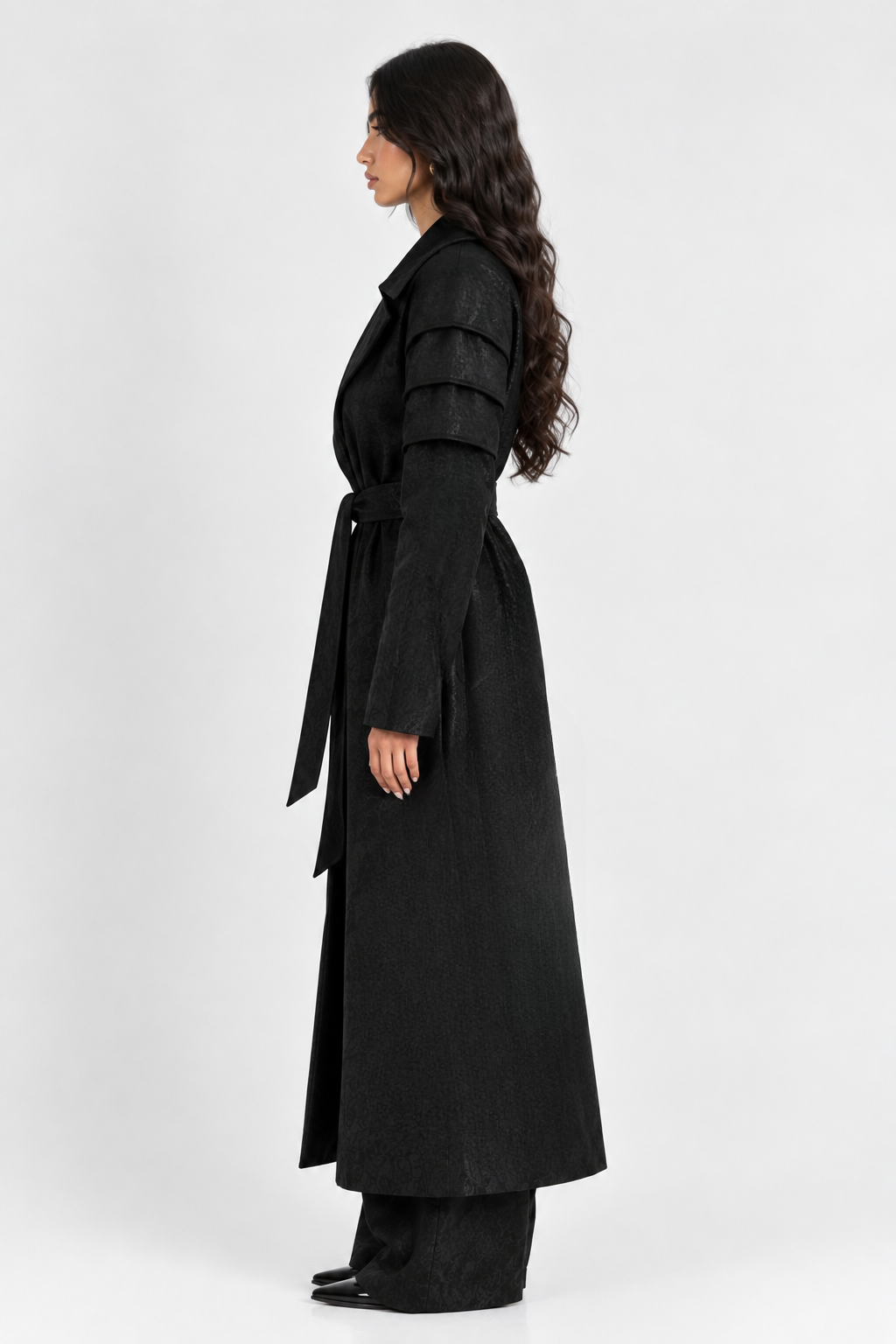 Empress Maxi Leather Coat - Black