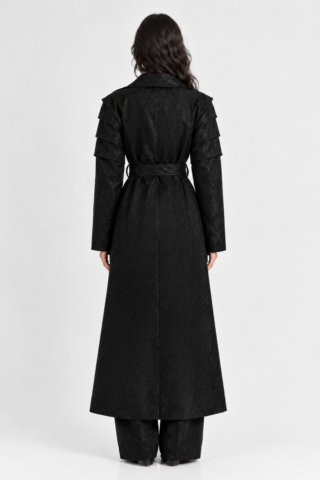 Empress Maxi Leather Coat - Black