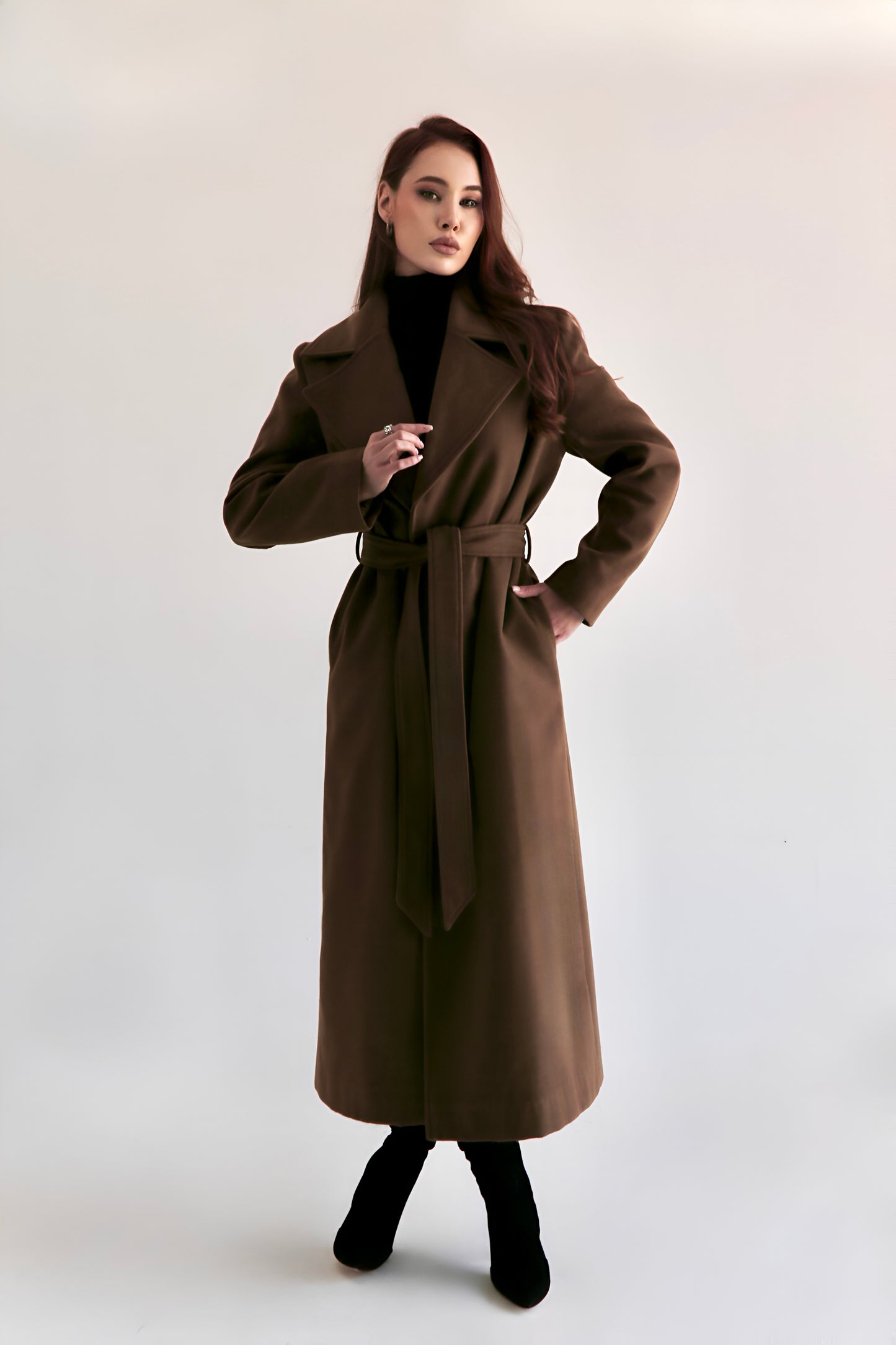 Maxi Couture Coat - Coffee