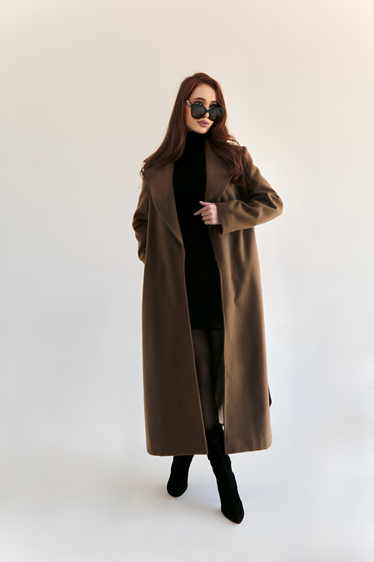 Maxi Couture Coat - Coffee